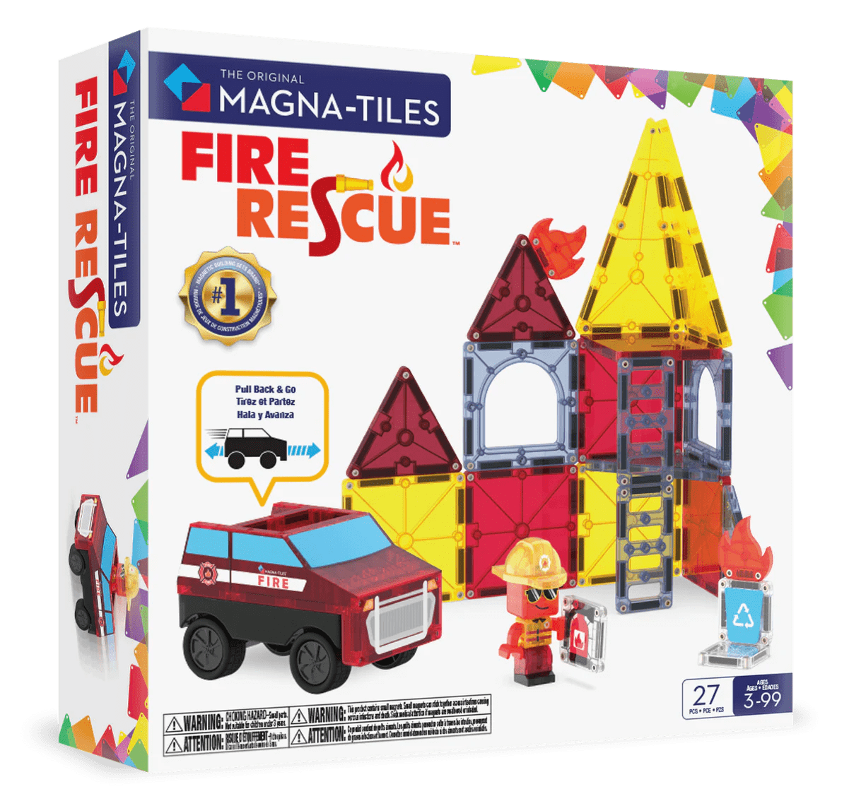 magna tiles fire station 27 piece