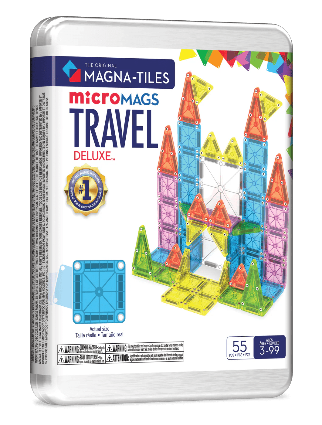 magna tiles micro mags travel set deluxe 55 piece