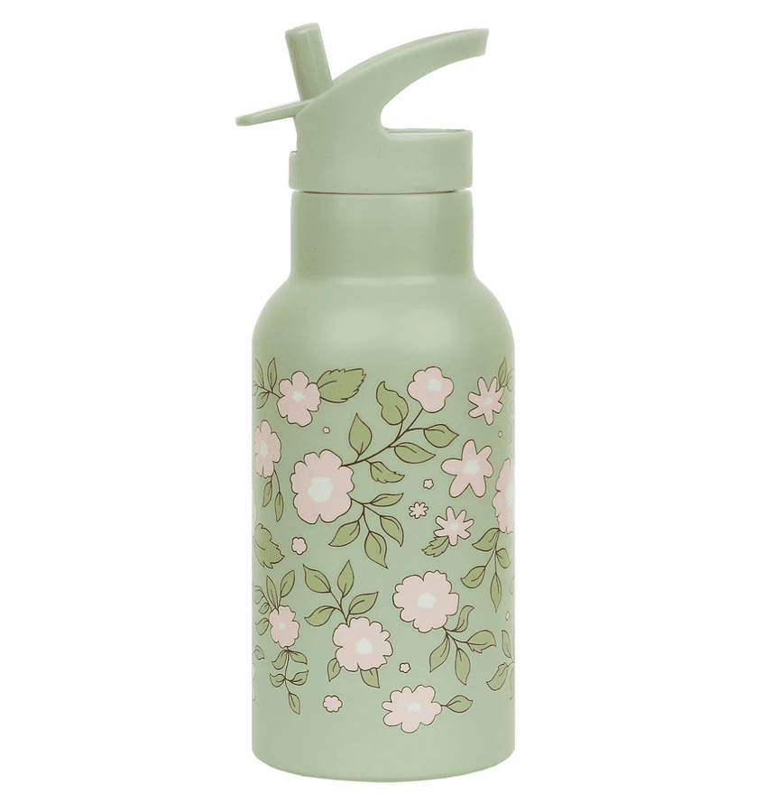 rvs drinkfles bloesems salie groen 350ml