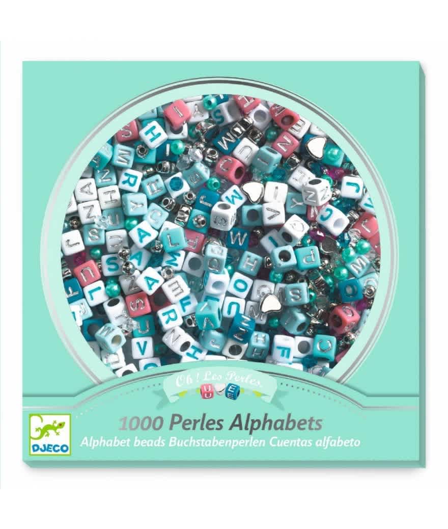 alfabet kralen, zilver