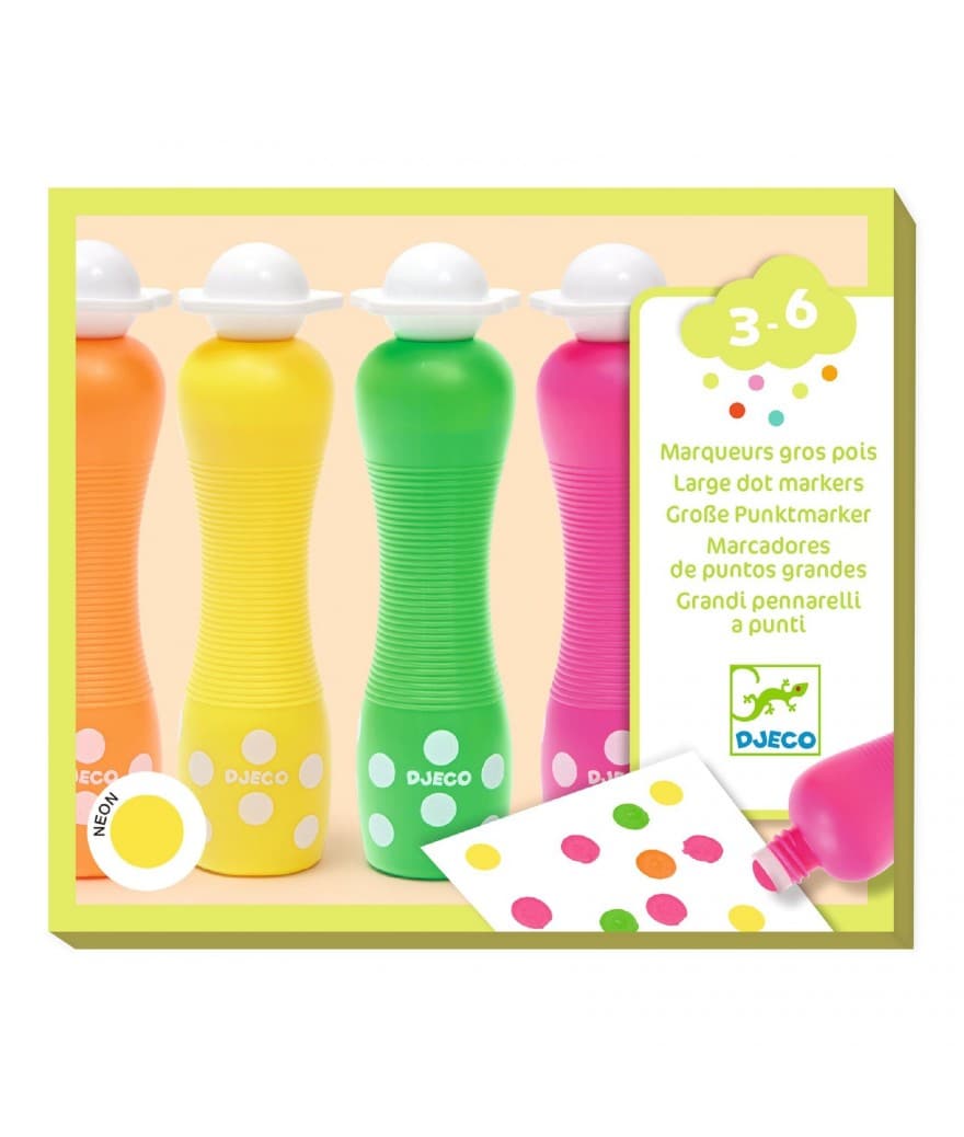 4 grote stippeltjes stiften neon