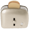 maileg miniature toaster & bread silver