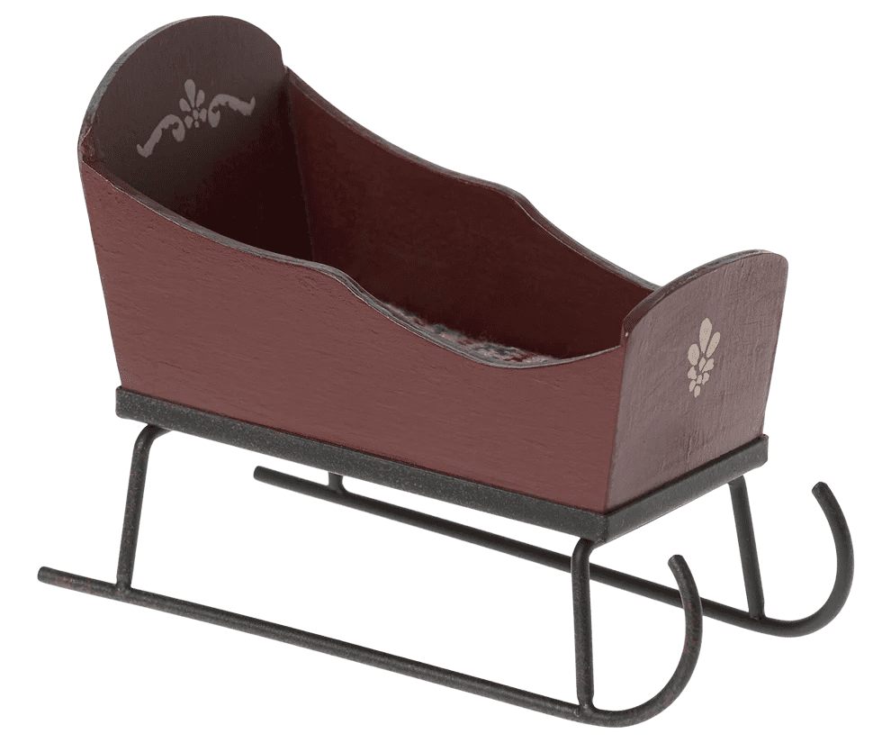 maileg sleigh, mouse red