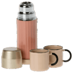 maileg thermos & cups mouse soft coral