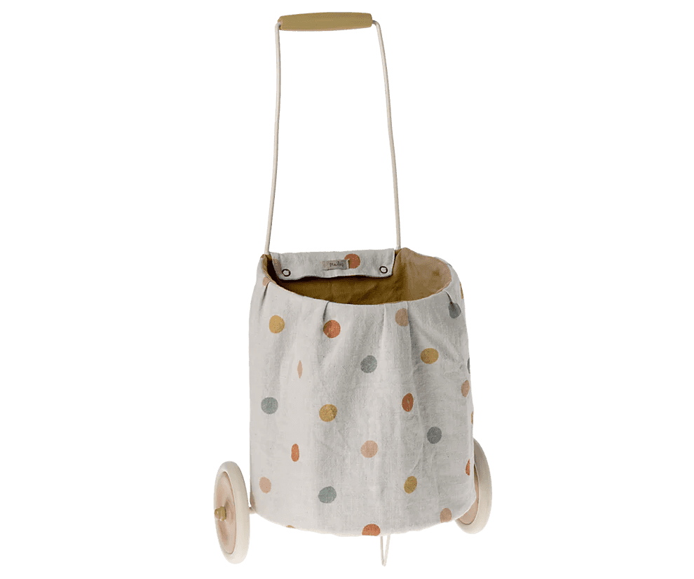 maileg trolly, multi dots yellow