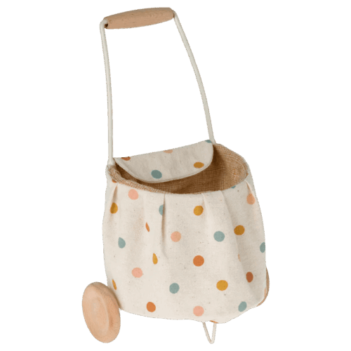maileg miniature trolley, mini multy dots