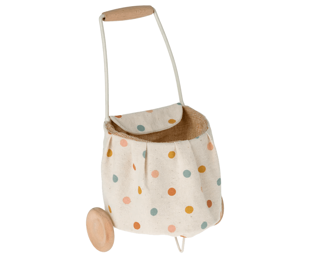 maileg miniature trolley, mini multy dots