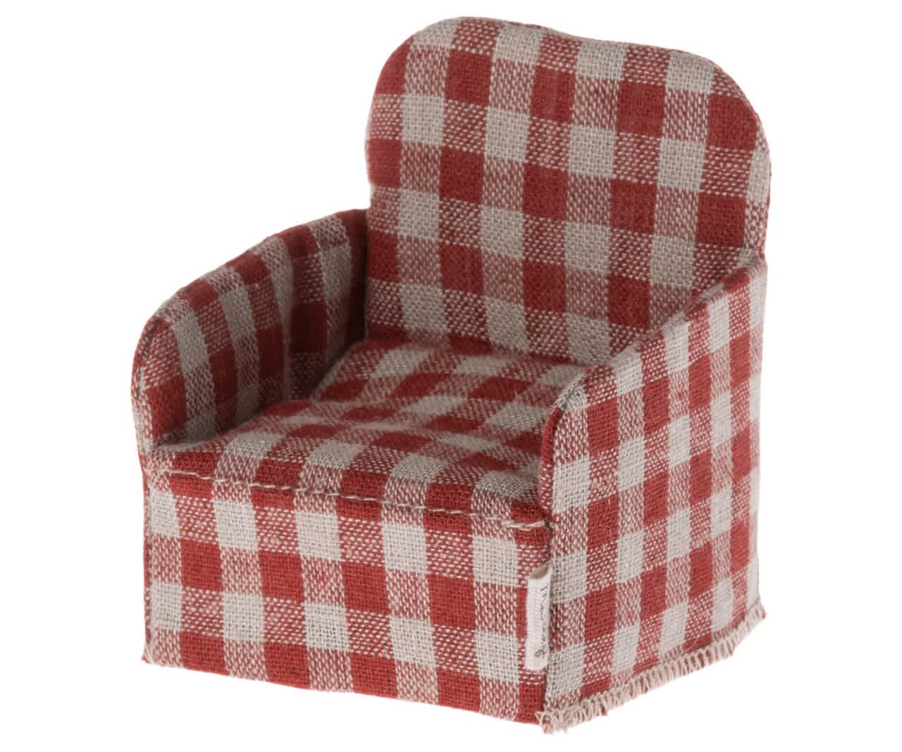 maileg chair, mouse red