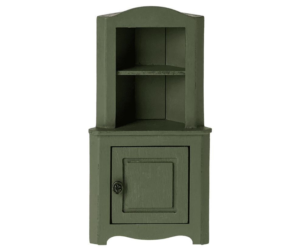 maileg corner cabinet mouse dark green