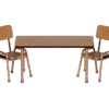 maileg table & chair set mouse dark powder