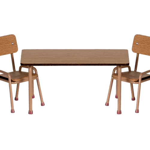 maileg table & chair set mouse dark powder