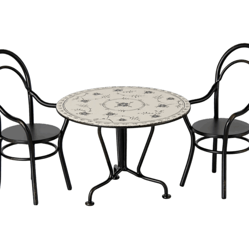 maileg dining table set with 2 chairs