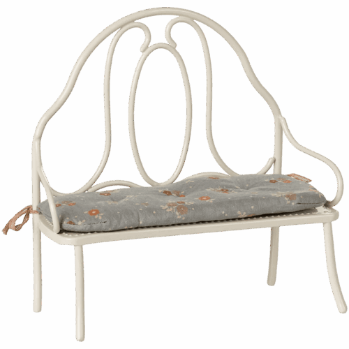 maileg vintage bench, miniature off white