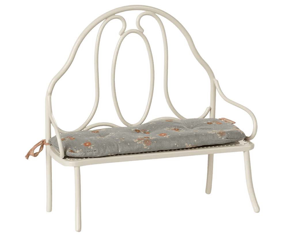 maileg vintage bench, miniature off white