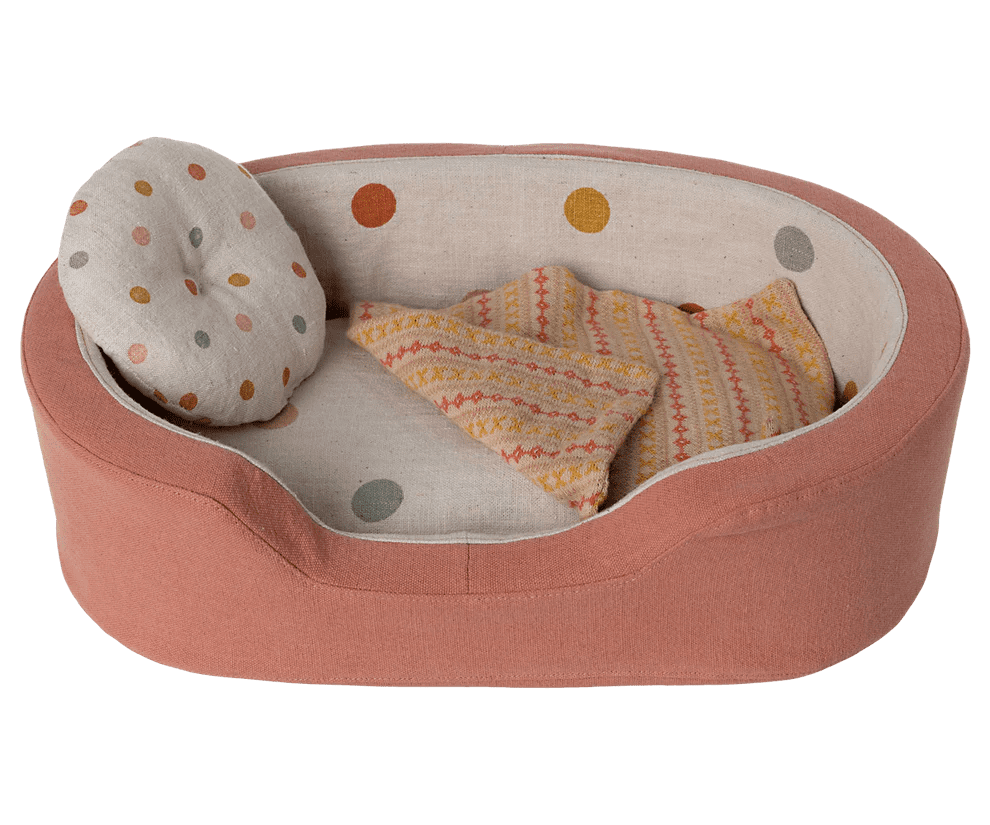 maileg cosy basket, medium coral