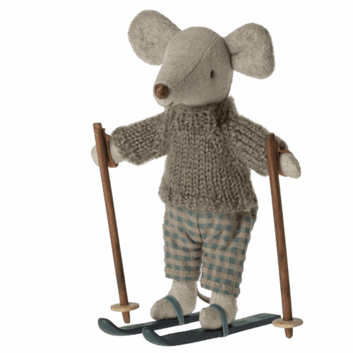 maileg winter mouse with ski set, big brother
