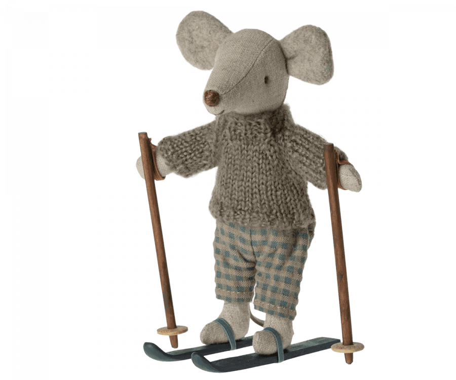 maileg winter mouse with ski set, big brother