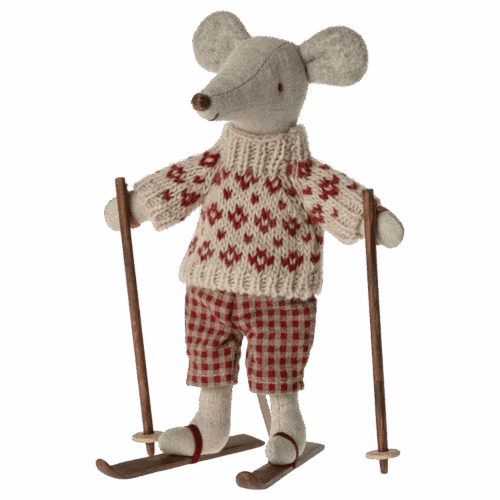 maileg winter mouse with ski set, mum