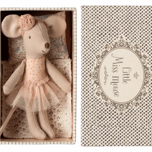 maileg ballerina muis kleine zus in doos
