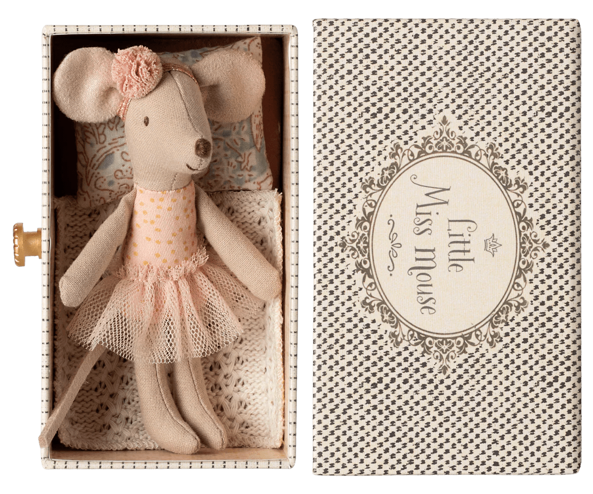maileg ballerina muis kleine zus in doos