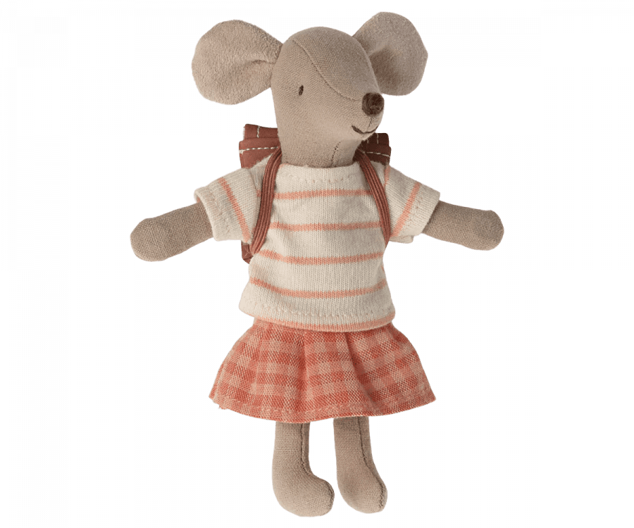 maileg tricycle mouse, big sister coral