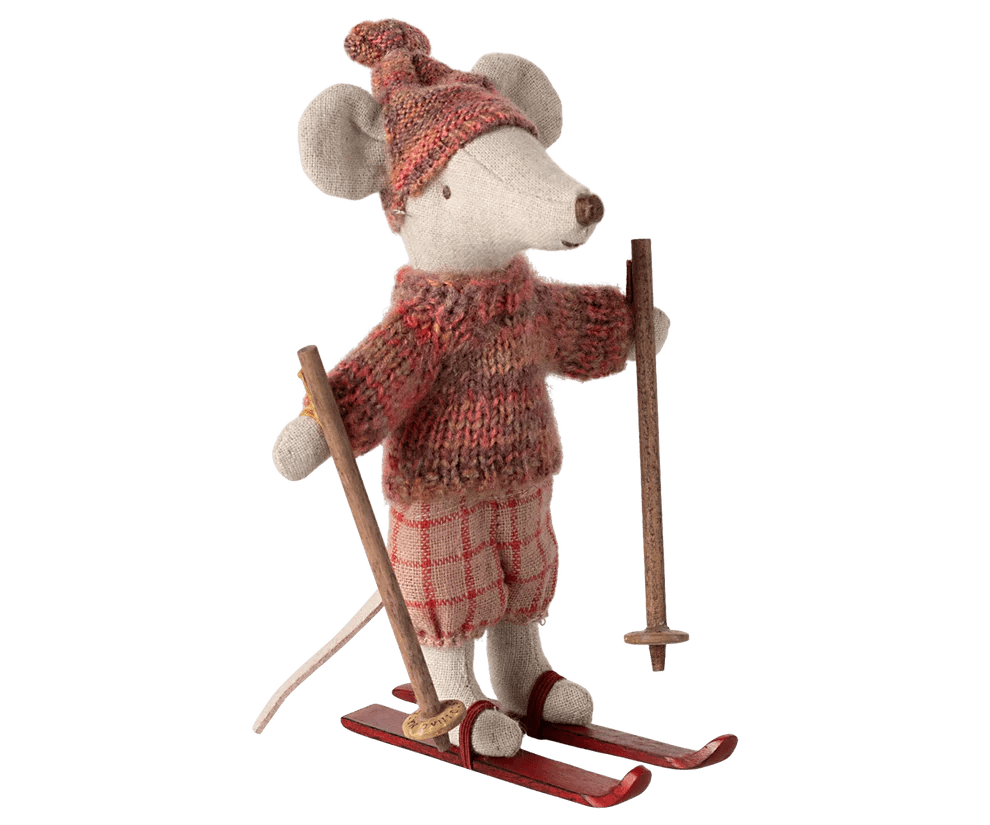 maileg winter mouse with ski set, big sister rose