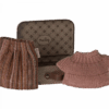 maileg knitted blouse and skirt in suitcase, grandma mouse