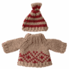 maileg knitted sweater and hat, mum mouse