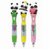 4 kleuren balpen panda met licht 3 assorti