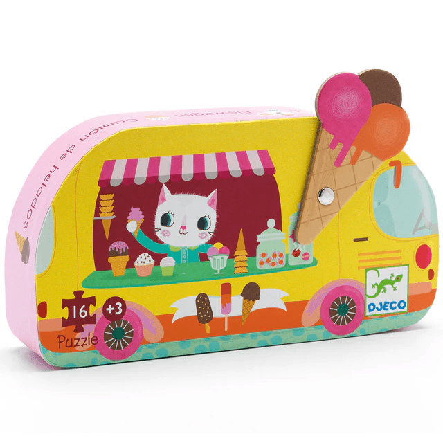 djeco silhouette puzzel ice cream truck 16pcs