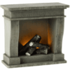 maileg miniature fireplace with light