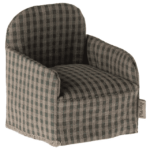 maileg chair, mouse green checker