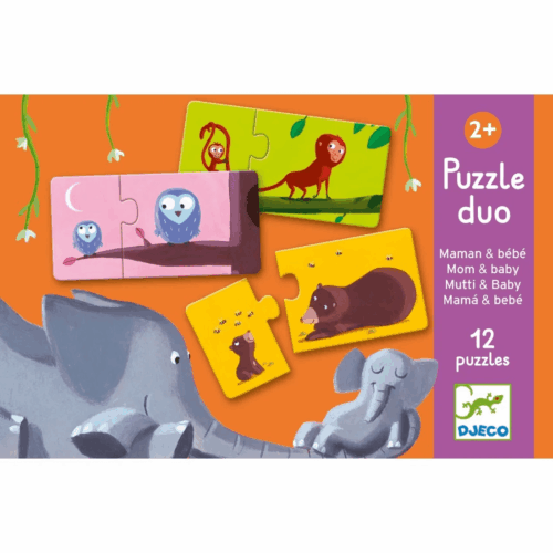 djeco puzzel duo mama en baby dieren