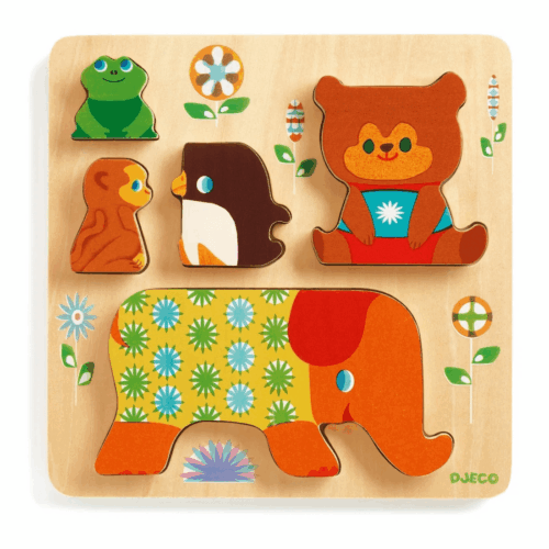 djeco houten dierenpuzzel woodypile