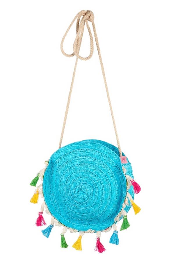 souza! tas stephany, aqua met kwastjes