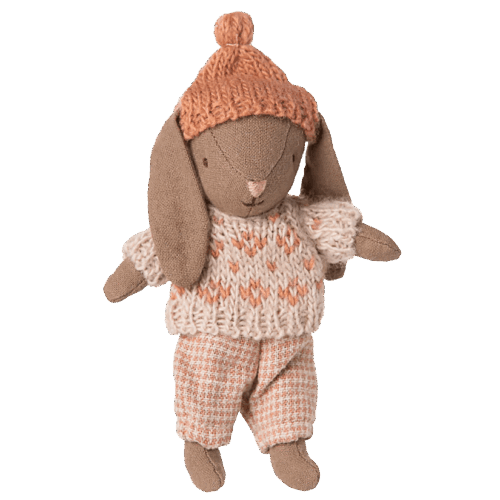 maileg winter bunny, micro brown rose