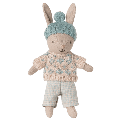 maileg winter rabbit, micro sand mint