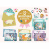 djeco verjaardagsuitnodigingen & stickers prachtige dieren! 8st