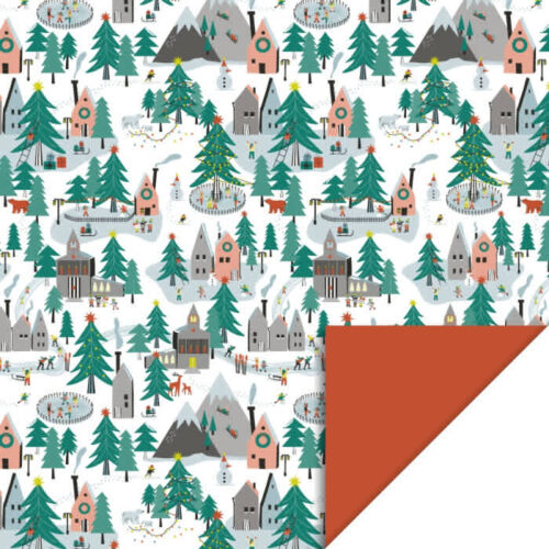 x mas village orange 70cmx3mtr consumentenrol inpakpapier