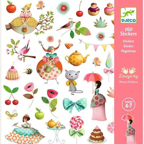 papieren stickers prinses thee feestje