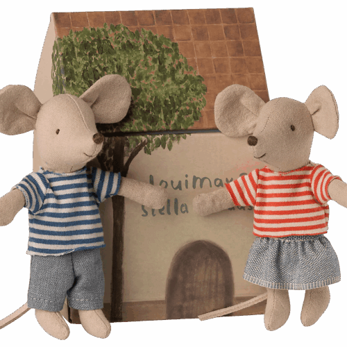 maileg louimax and stella, little brother and sister mice 11cm