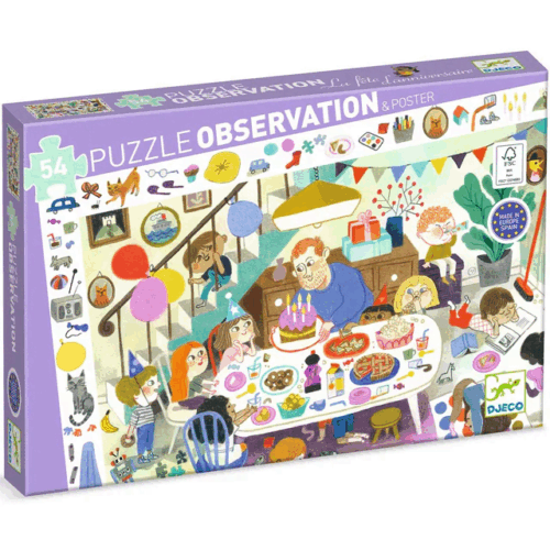 djeco observation puzzle verjaardagsfeest 54 stuks 4+