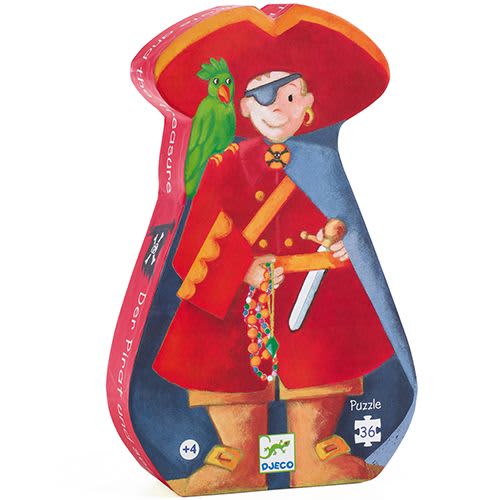 djeco silhouette puzzel de zeerover en zijn schat 36 stuks +4