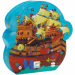 djeco silhouette puzzel piratenschip de barbarossa 54pcs +5