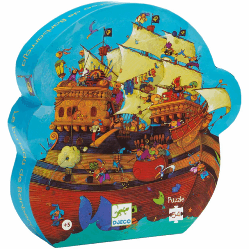 djeco silhouette puzzel piratenschip de barbarossa 54pcs +5