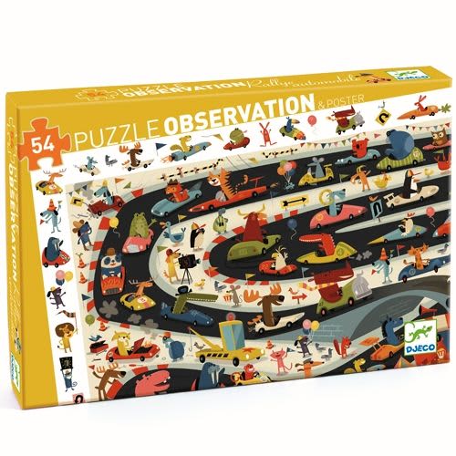 djeco observation puzzle auto racebaan 54 stuks 4+