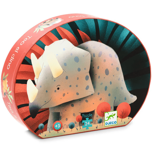 djeco silhouette puzzel teo de dino 24 stuks +3