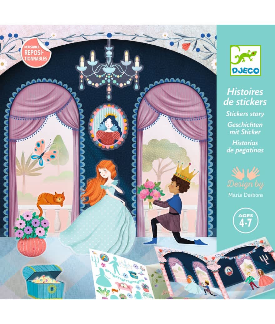 djeco herbruikbaar stickeren het leven in het kasteel