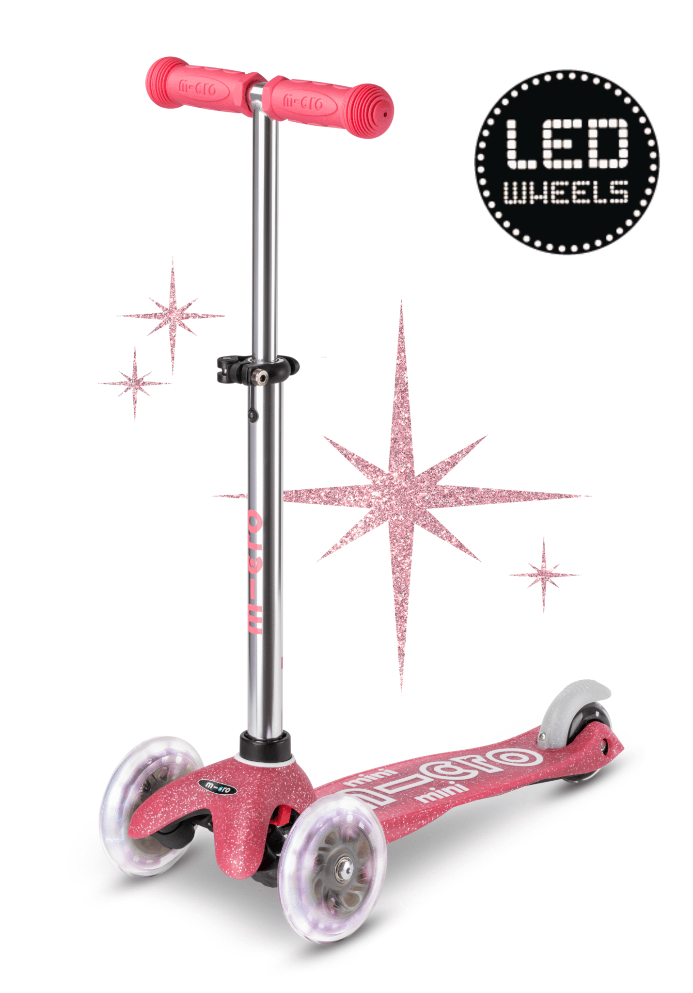 micro mini step deluxe glitter led roze