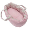 poppendraagmand 40cm roze/bloem